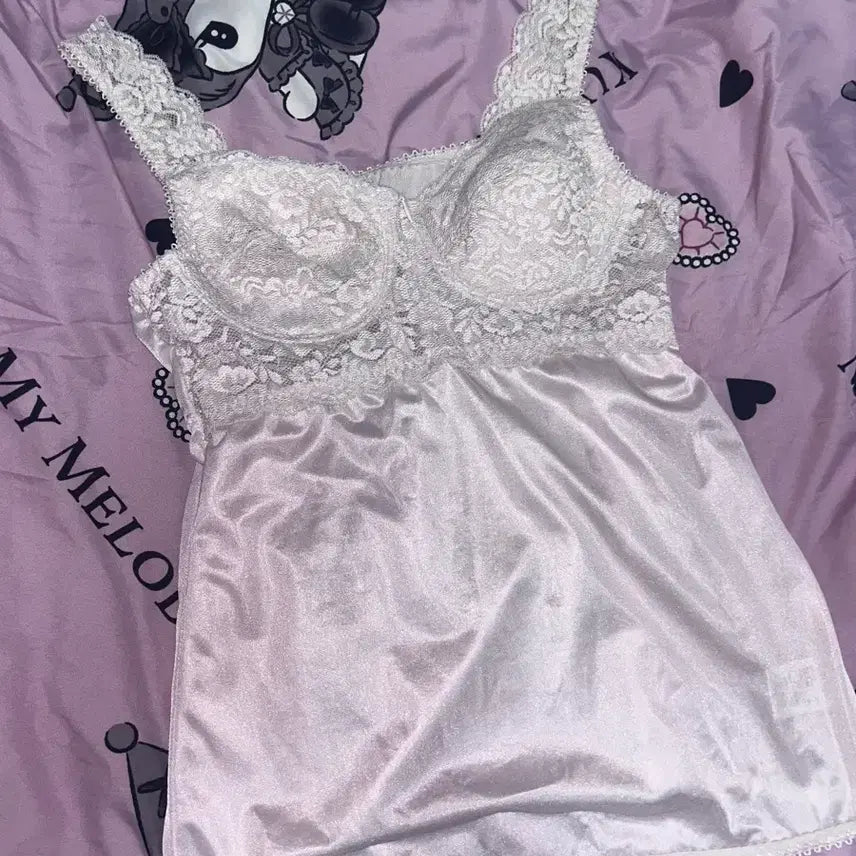 [BUNJANG] Vintage Strawberry Milk Pink Gyaru Fairy Camisole / 빈티지 딸기우유 핑크 갸루 페어리 슬립 나시