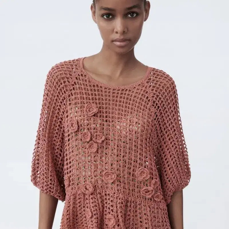 [BUNJANG] Zara Crochet Flower Knit Sweater / 자라 크로셰 플라워 니트