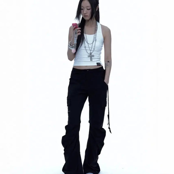 [BUNJANG] Drape Bootcut Pants Black / 러프넥 drape bootcut pants 드레이프 부츠컷 팬츠 블랙