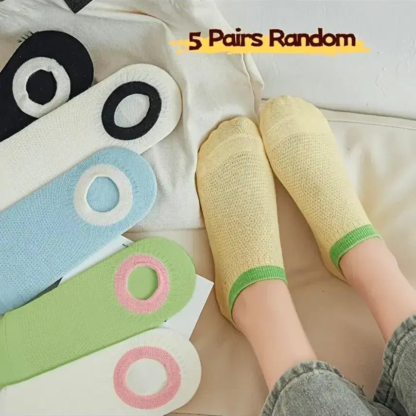 [BUNJANG] Women's Ankle Socks 5-Pair Random Set / 여성 발목 양말 5켤레 랜덤
