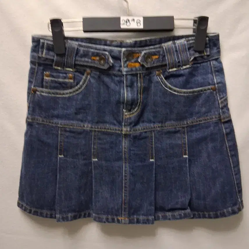[BUNJANG] 28 Denim Pleated Skirt / 새상품 28 청치마 플리츠 데님 스커트 개당