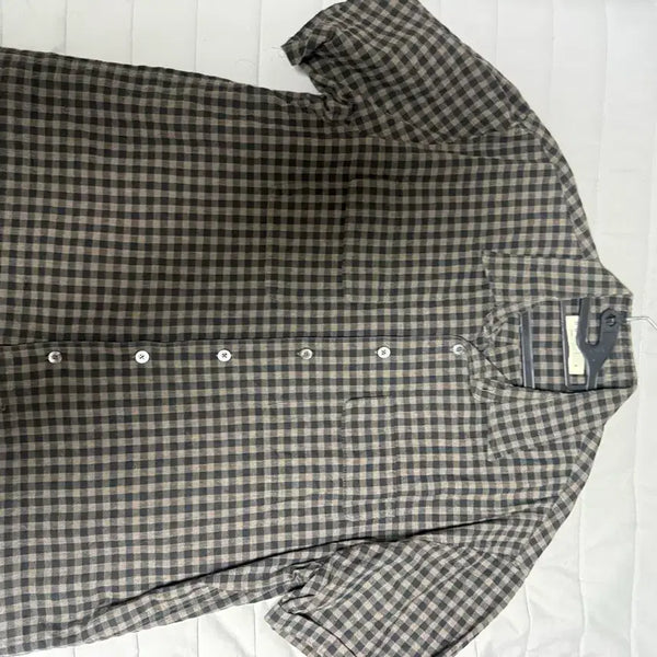 [BUNJANG] Noun Tartan Check Crop Shirt / 노운 타탄 체크 크롭 셔츠