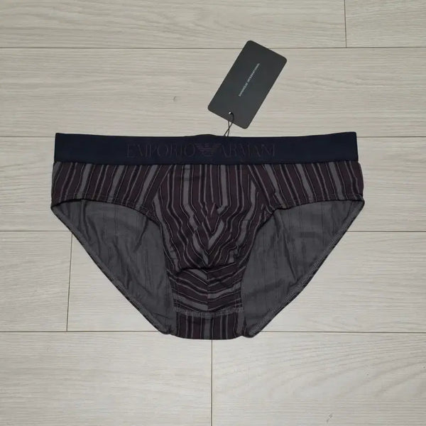 [BUNJANG] Emporio Armani Striped Briefs / [M] Emporio Armani 삼각 팬티 스트라이프 다크 퍼플 브리프 엠포리오 아르마니
