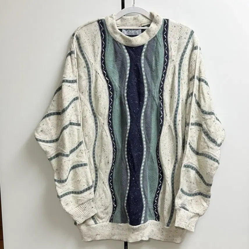 [BUNJANG] Rick's Vintage Pattern Knit Sweater L / Ricks 빈티지 패턴 니트 스웨터 L