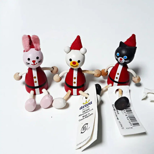 [BUNJANG] MARK'S Japan Wooden Ornament Set (5 pcs) - Bear, Rabbit, Cat / 일본 MARK'S 목각 인형 5개 일괄 / 곰, 토끼, 고양이