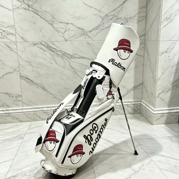 [BUNJANG] Malbon Golf Stand Bag White / (새상품 당일)말본 골프백 스탠드백 화이트