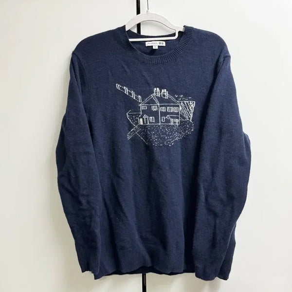 [BUNJANG] Uniqlo X JW Anderson Embroidered Navy Knit XXL / 유니클로 X JW앤더슨 집 자수 네이비 니트 xxl