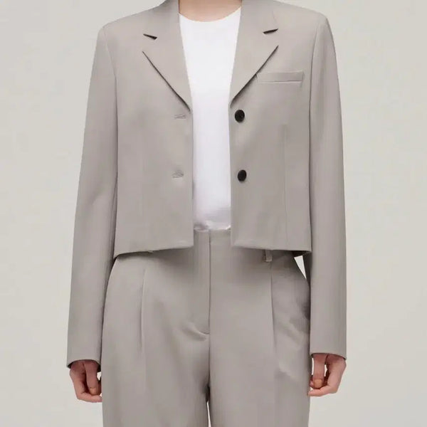 [BUNJANG] Musinsa Standard Women's Cropped Blazer - Size S (Light Beige) / [실사있음] 무신사 스탠다드 크롭 블레이저 S사이즈