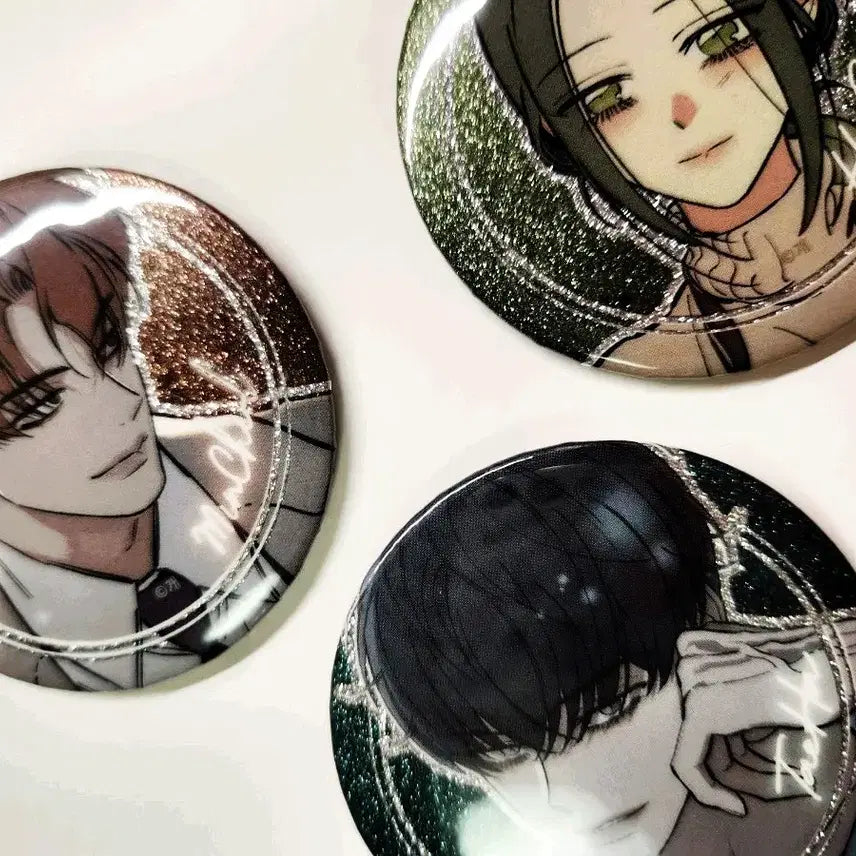 [BUNJANG] Wilted Flower's Tears Can Badge Bundle Set (Beom Taeha, Na Haesu, Kang Mincheol) / 시든꽃의 눈물을 캔뱃지 일괄 범태하 나해수 강민철
