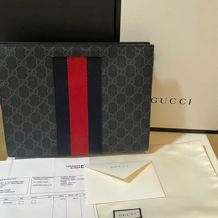 [BUNJANG] Gucci Supreme Three-Stripe Web Clutch Bag / [새상품급]구찌 슈프림 삼선 웹 클러치 백