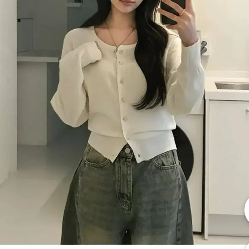 [BUNJANG] Ivory Loose Fit Cardigan / [팔뚝살 커버] 아이보리 여리 가디건