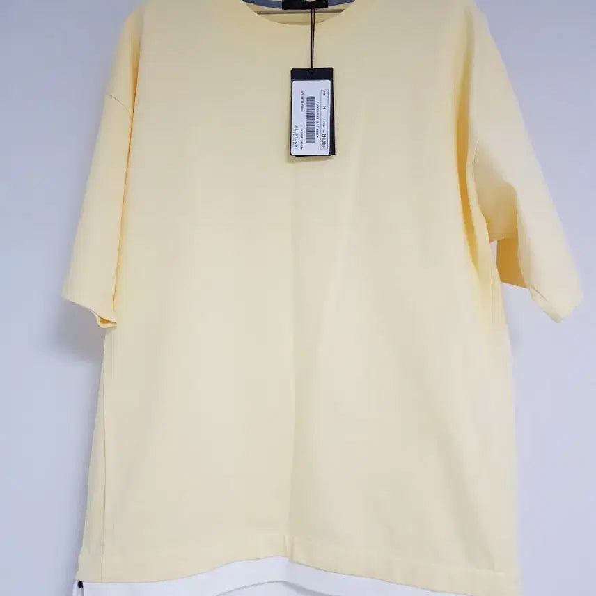 [BUNJANG] Jill Stuart New York Layered Short Sleeve T-Shirt / M) 질스튜어트뉴욕 스트링 레이어드 반팔 티셔츠