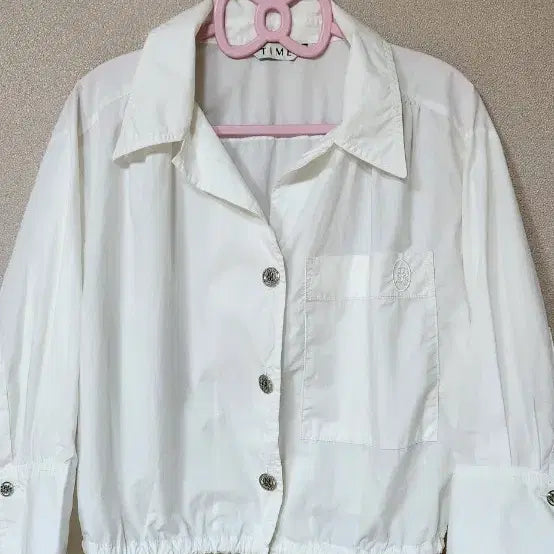 [BUNJANG] Time White Cropped Shirt Jacket / 타임 화이트 크롭 셔츠형 자켓  55~66