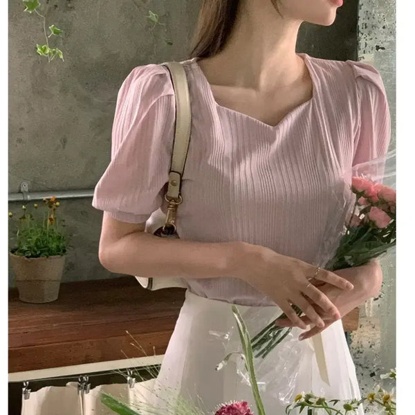 [BUNJANG] Lavender Short Sleeve T-Shirt / 라벤더 반팔 티셔츠