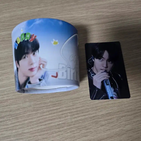 [BUNJANG] BTS Jin "Seokjin" Birthday Cafe Photocard & Cup Holder Set / 방탄소년단 BTS 김석진 진 생카 포카 컵홀더 비공굿