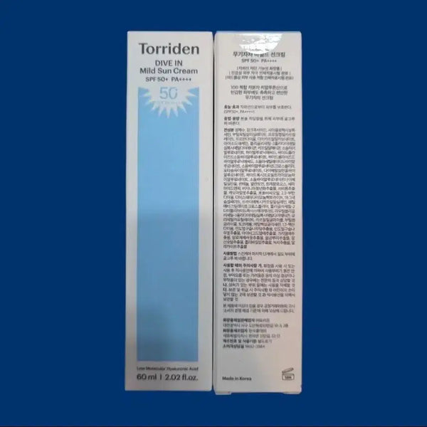 [BUNJANG] Torriden Dive-In Inorganic Mild Sun Cream SPF 50+ PA++++ 60ml (Sealed) / 토리든 다이브인 무기자차 마일드 선크림 60ml 미개봉 새상품