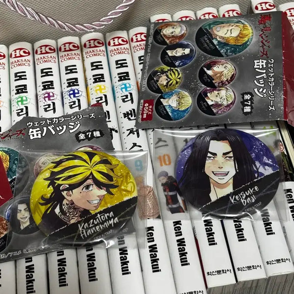 [BUNJANG] Tokyo Revengers Kazutora Hanemiya "Baji" Tin Badge Bundle Set / (일괄) 도리벤 카즈토라, 바지 캔뱃지