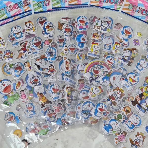 [BUNJANG] Doraemon 3D Chewy Stickers (10-Sheet Bundle) / |10매 일괄| 도라에몽 스티커 입체 3D 말랑스티커