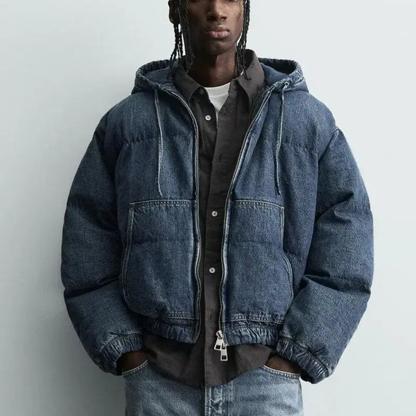[BUNJANG] Zara Quilted Denim Padded Jumper / (새상품) 자라 Zara 퀼티드 데님 패딩 점퍼