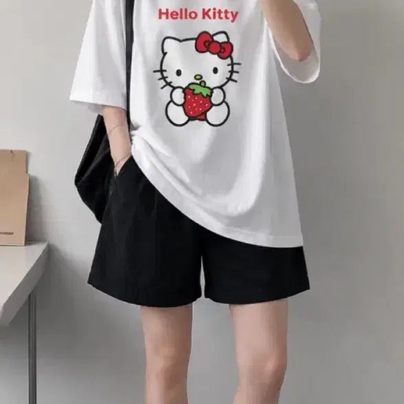 [BUNJANG] Hello Kitty Short Sleeve T-Shirt (Cool Fabric) / 키티박스t(시원한원단)