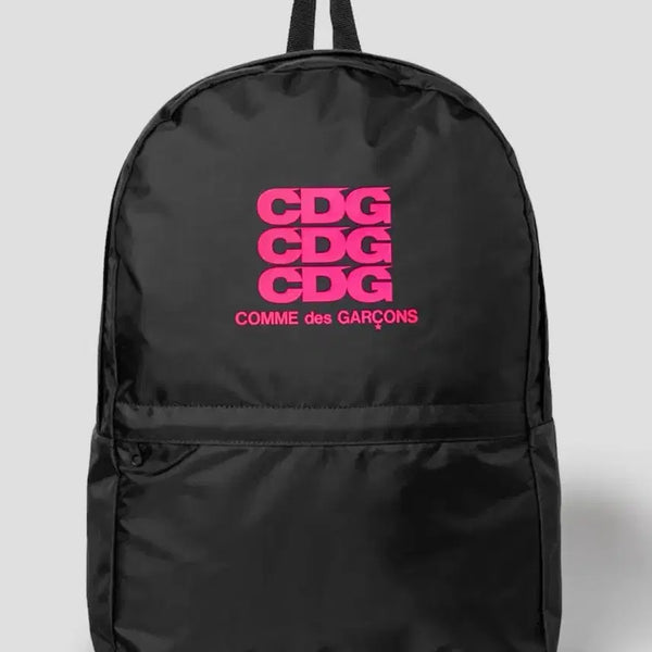 [BUNJANG] Comme des Garçons CDG Backpack Black Pink Logo / 꼼데가르송 CDG 백팩 블랙 핑크 로고