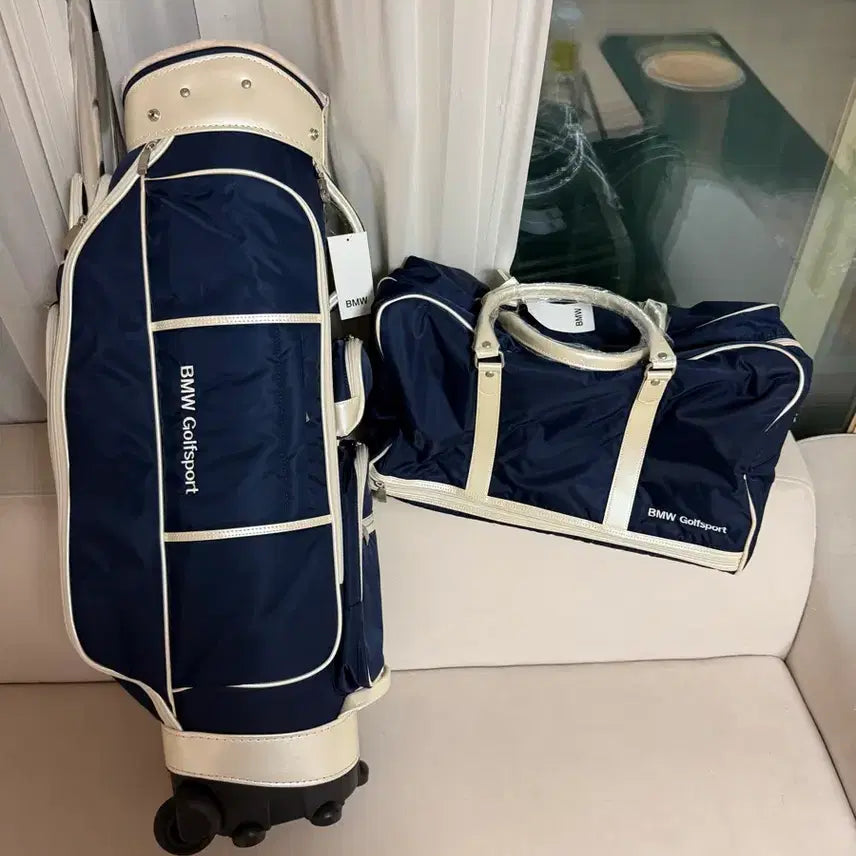 [BUNJANG] BMW Golf Caddy Bag and Boston Bag Set / BMW 골프백 캐디백 보스턴백