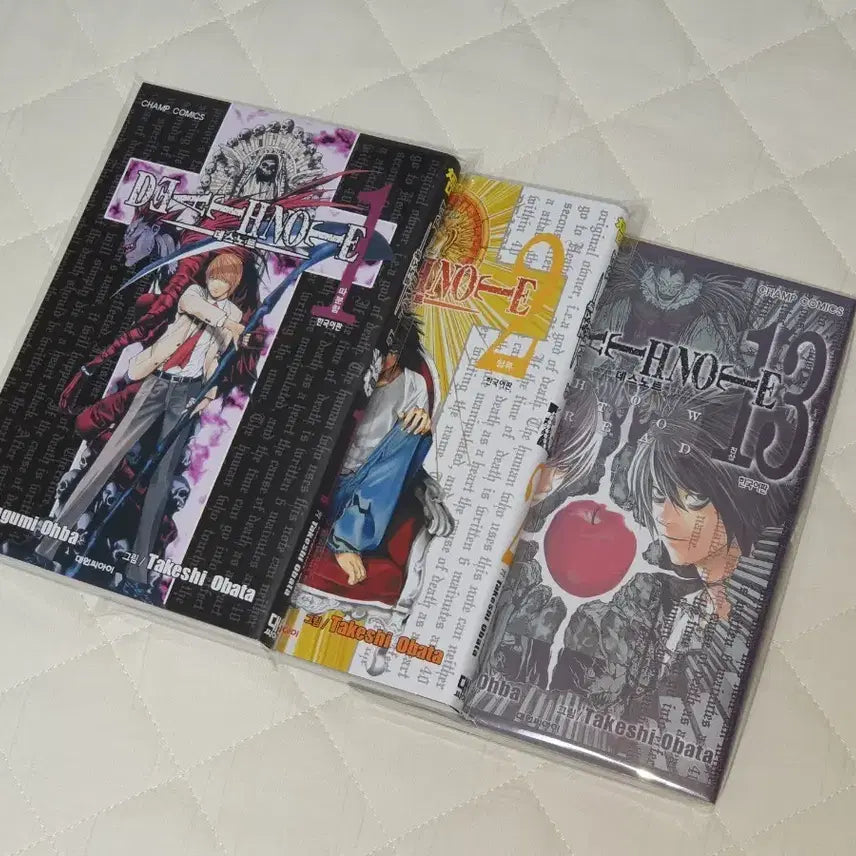 [BUNJANG] Death Note Manga Volumes 1, 2, 13 with L Name Card Bundle Set / 데스노트 만회책 1, 2, 13권 특전 엘 네임카드 포함 일괄