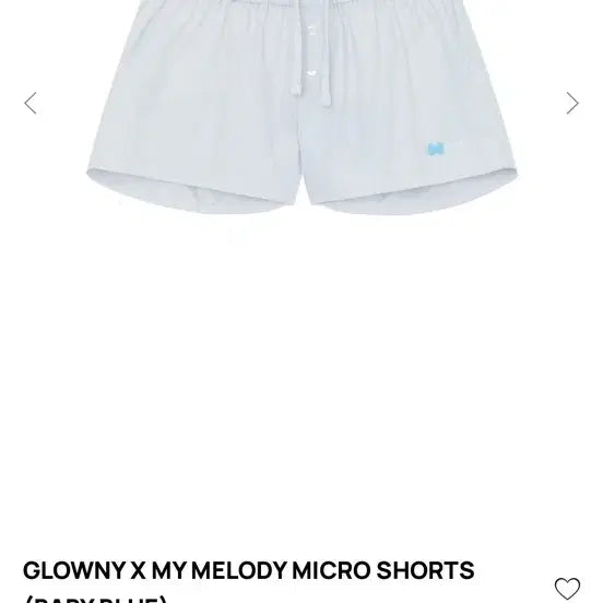 [BUNJANG] Glony X Sanrio My Melody Micro Shorts Baby Blue / 글로니X 산리오 마이멜로디 쇼츠 베이비블루