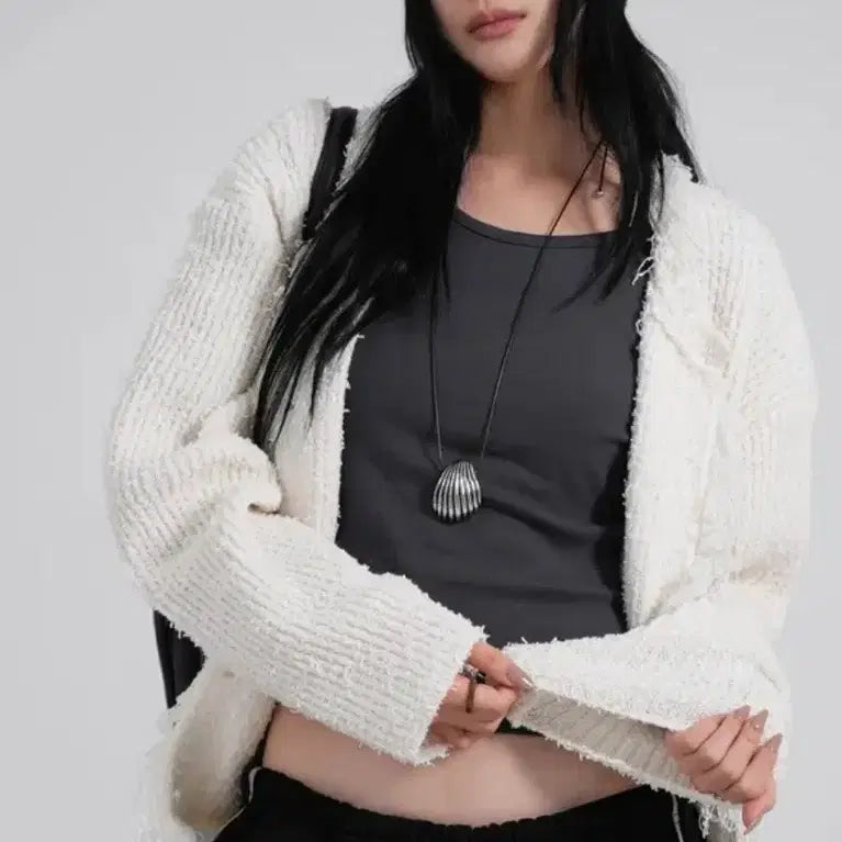 [BUNJANG] Vintage Tweed Oversized Cardigan / 바스_빈티지 트위드 오버 가디건