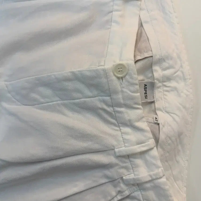 [BUNJANG] Aspesi Two Tuck Linen Shorts White / 아스페시 투 턱 린넨 쇼츠