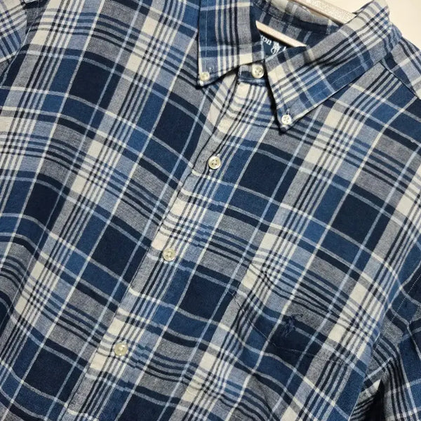 [BUNJANG] Polo Ralph Lauren Men's Linen Check Short Sleeve Shirt / 폴로 랄프로렌 정품 남성 린넨 체크 반팔셔츠