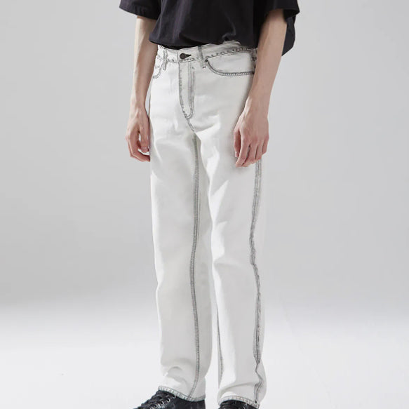 [BUNJANG] 86ROAD I CREAM CHIP White Denim Straight Fit Pants (Size 34) / (새상품)86ROAD I CREAM CHIP 허리34 화이트데님
