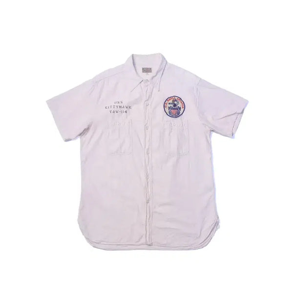 [BUNJANG] Buzz Ricksons Chambray Work Shirt White / 버즈릭슨(Buzz Ricksons) 샴브레이 워크 셔츠