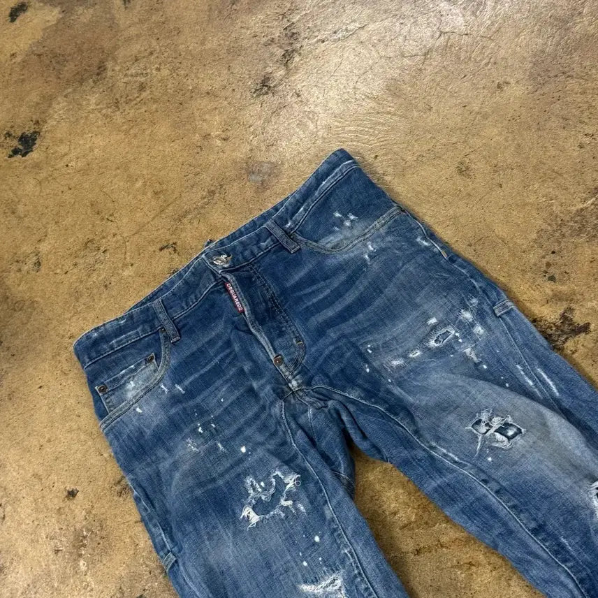 [BUNJANG] Dsquared2 Distressed Wash Blue Jeans / [정품/48] 디스퀘어드2 청바지 데미지 워싱 블루