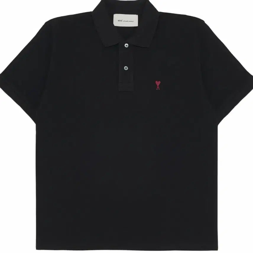 [BUNJANG] AMI Heart Logo Polo Shirt Black M / 아미 하트 로고 카라티 블랙 M (정품)