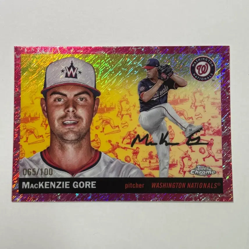 [BUNJANG] Washington Mackenzie Gore 100-Limited Topps Chrome Platinum Baseball Card / 워싱턴 메켄지 고어 인쇄싸인 100한정 탑스크롬 플래티넘 야구 카드