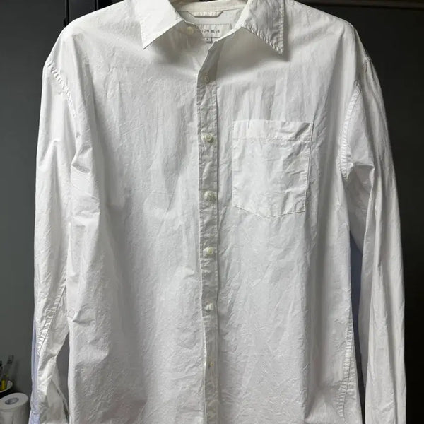 [BUNJANG] Union Blue Laundry Shirt (White or Sky Blue) + 2 T-Shirts / [S] 유니온블루 런드리 셔츠 화이트 or 스카이블루 + 반팔 2장