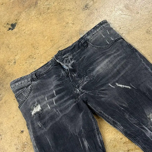 [BUNJANG] Dsquared2 Black Washed Jeans with Scratch Detail / [정품/52] 디스퀘어드 청바지 블랙 워싱 스크래치 디테일