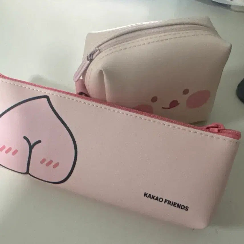 [BUNJANG] Kakao Friends Apeach Pouch & Pencil Case Bundle Set / 어피치 파우치 / 필통 일괄