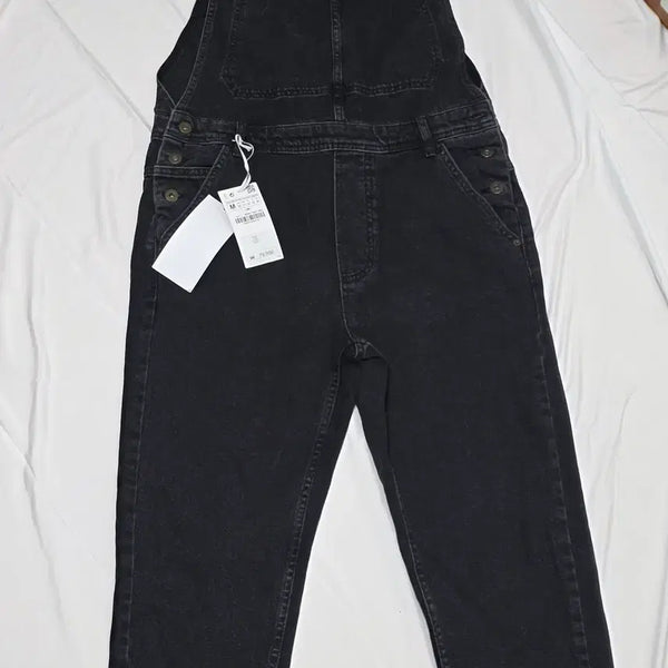 [BUNJANG] Zara Black Denim Overalls M / (새상품)자라 자라 블랙 데님 오버롤 M(멜빵바지)