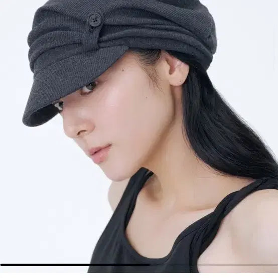 [BUNJANG] Miseki Seoul Tokyo Shirring Turban Cap Charcoal / 미세키서울 Tokyo shirring turban cap CHARCOAL