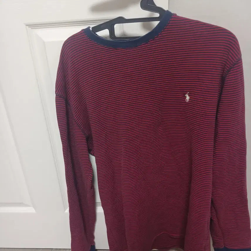 [BUNJANG] Polo Ralph Lauren Striped T-Shirt Cotton Blend Size 105 / 폴로 단가라 스프라이트 티 신축성 좋은 스판 재질
