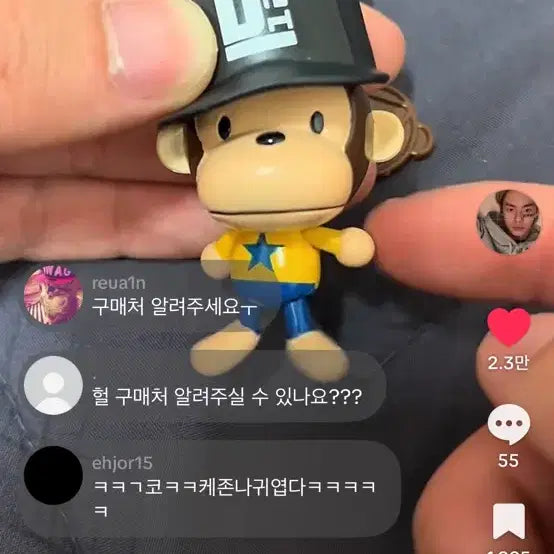 [BUNJANG] BAPE Izzar Monkey Rapper Keychain / 베이프 이살 원숭이 래퍼 오선 키링