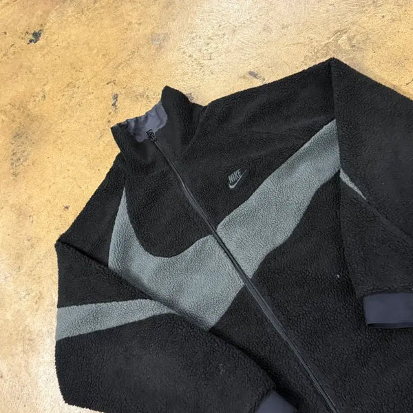 [BUNJANG] Nike Fleece Jacket Black Grey / [정품/M] 나이키 플리스 자켓 블랙 그레이