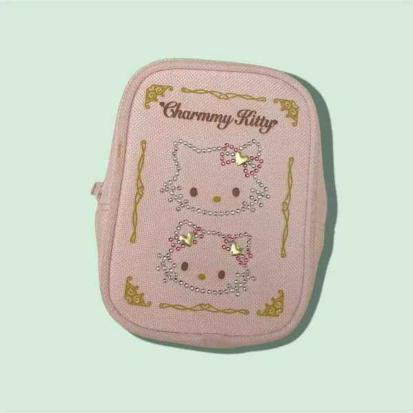 [BUNJANG] Sanrio Classic Charmmy Kitty Cubic Pouch / 산리오 고전 챠미키티 큐빅 파우치 손수건 stc 히메갸루 모리걸 미소녀