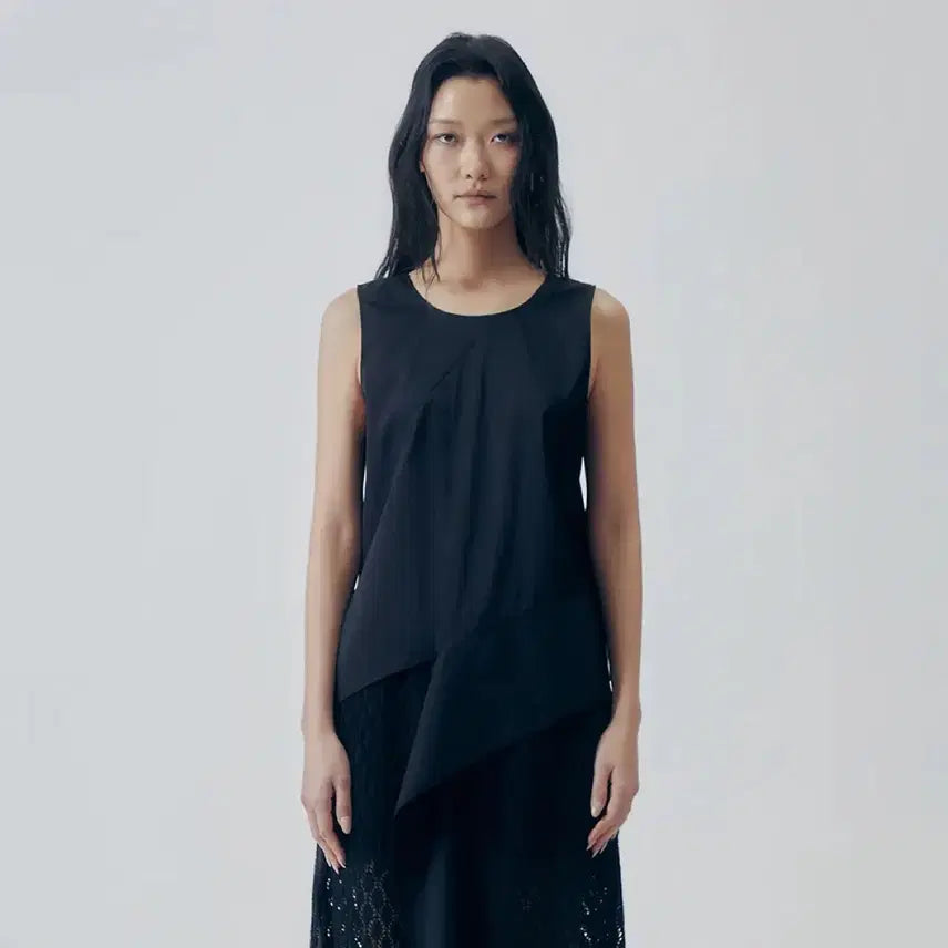 [BUNJANG] Trimingbird Asymmetric Draped Sleeveless Top / 트리밍버드 슬리브리스 asymmetric draped sleeveless