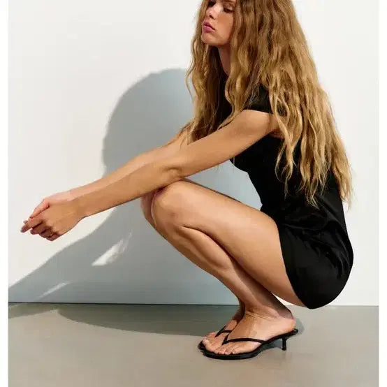 [BUNJANG] Zara Satin Kitten Heel Sandals / 자라 새튼 키튼 샌들 EU36 KR235 사이즈
