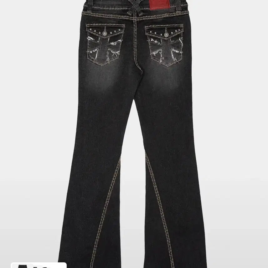 [BUNJANG] Bold Stitch Bootcut Denim Black / m) 러프넥 Bold Stich BootCut Denim Black