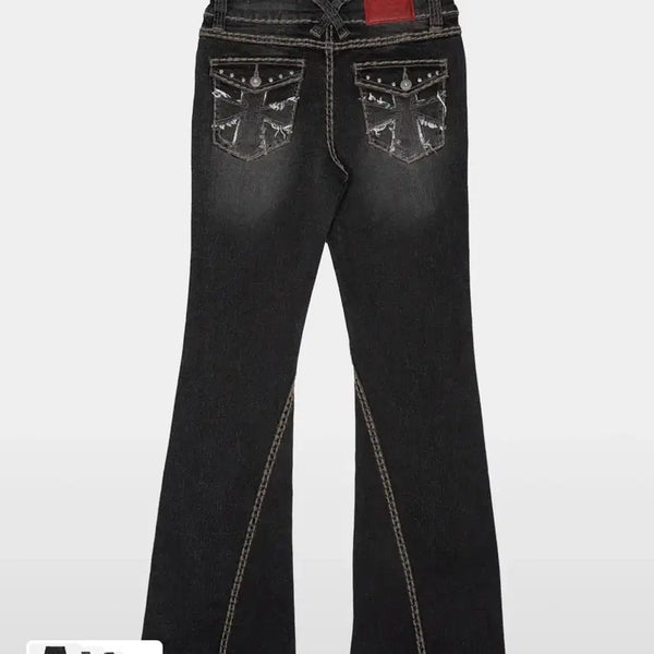 [BUNJANG] Bold Stitch Bootcut Denim Black / m) 러프넥 Bold Stich BootCut Denim Black