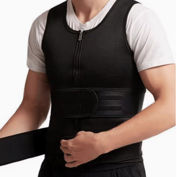 [BUNJANG] Unisex Double Waistband Support Vest - Abdominal Trainer / 남여공용 타입 이중 허리밴드 지지 보정 조끼 뱃살 남성용 복부 트레이너
